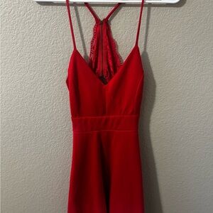 Purple Snow Vibrant Red Dress